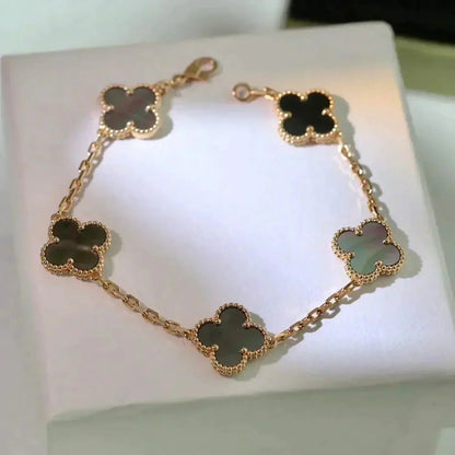 [Lumina] CLOVER 5 MOTIF GRAY MOP BRACELET COLLECTION