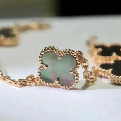 [Lumina] CLOVER 5 MOTIF GRAY MOP BRACELET COLLECTION