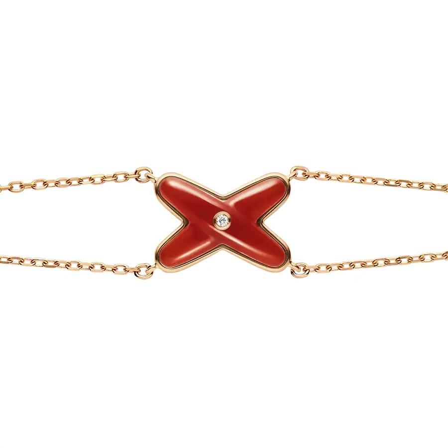 [Lumina]JEUX BRACELET CARNELIAN PINK GOLD 1 DIAMOND