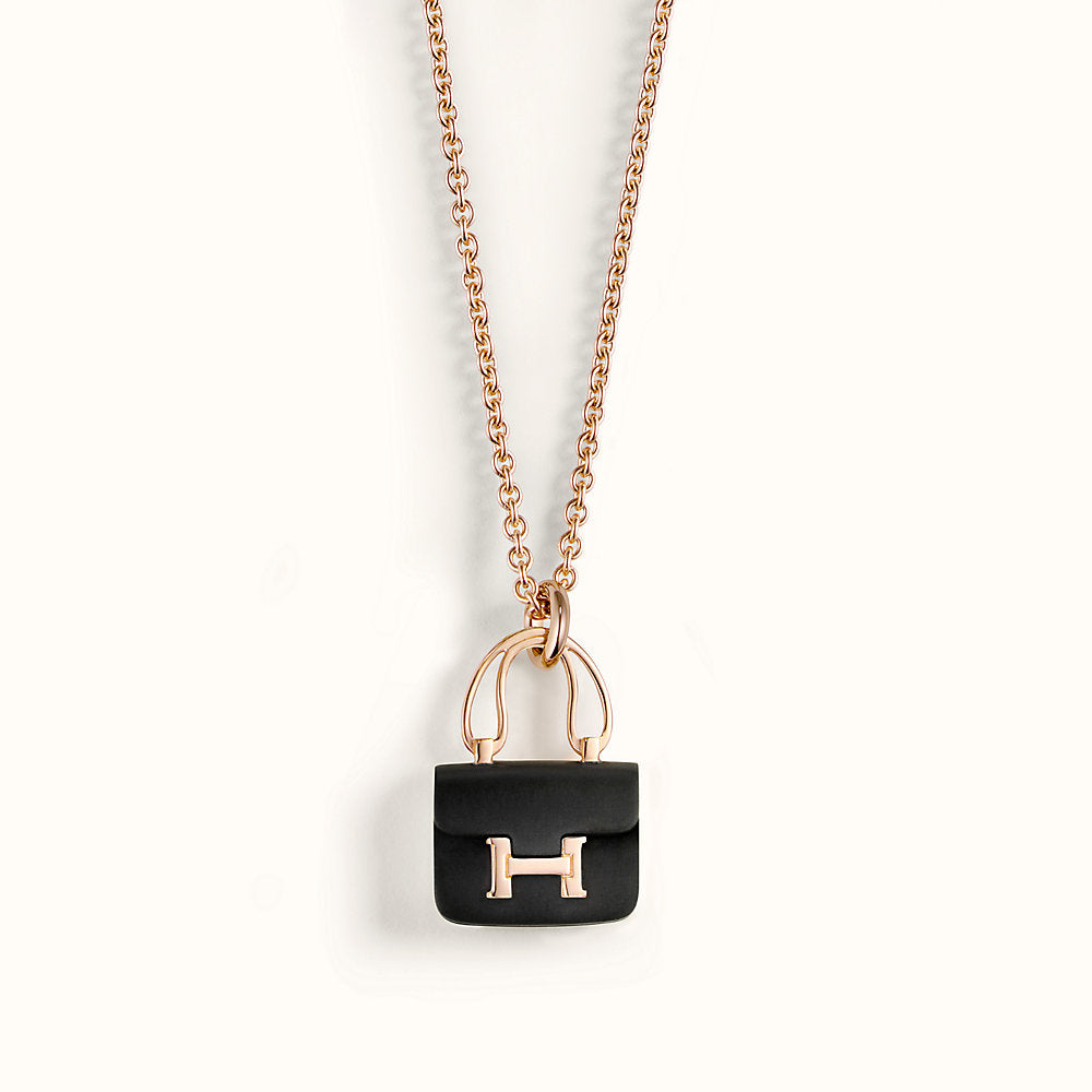 [Lumina]CONSTANCE BLACK PEDANT PINK GOLD NECKLACE