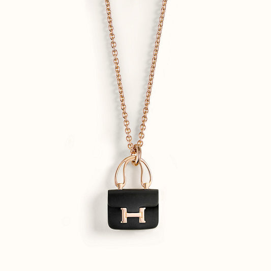 [Lumina]CONSTANCE BLACK PEDANT PINK GOLD NECKLACE