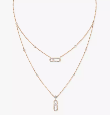 [Lumina]MS Double-Circle Full-Diamond Necklace