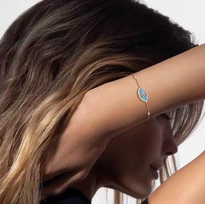 [Lumina]M LUCKY EYE TURQUOISE Lumina GOLD BRACELET