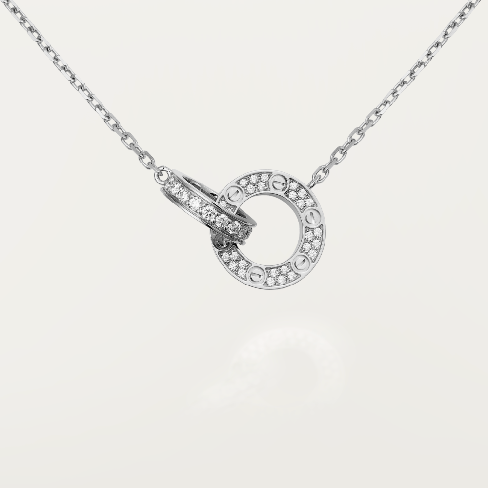 [Lumina]LOVE 7.6MM NECKLACE Lumina GOLD AND SILVER  FULL DIAMOND