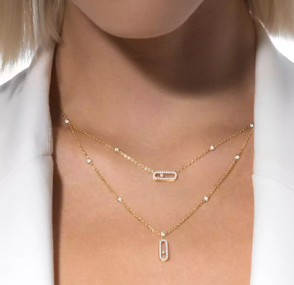 [Lumina]MS Double-Circle Full-Diamond Necklace