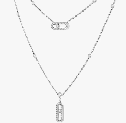 [Lumina]MS Double-Circle Full-Diamond Necklace