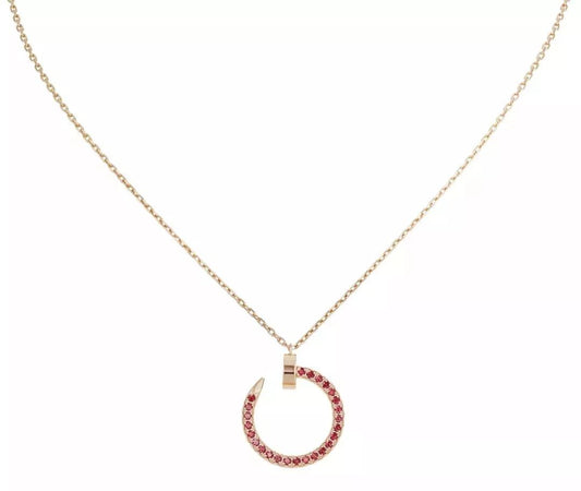 [Lumina]JUSTE NECKLACE GOLD RED DIAMONDS