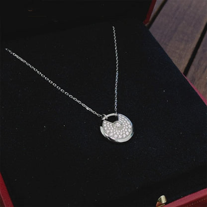 [Lumina]AMULETTE SILVER FULL DIAMOND NECKLACE