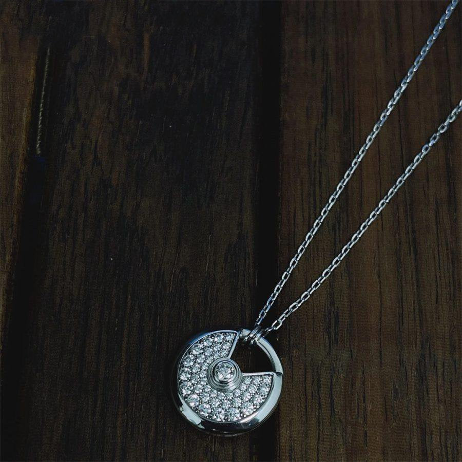 [Lumina]AMULETTE SILVER FULL DIAMOND NECKLACE