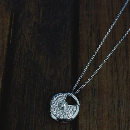 [Lumina]AMULETTE SILVER FULL DIAMOND NECKLACE