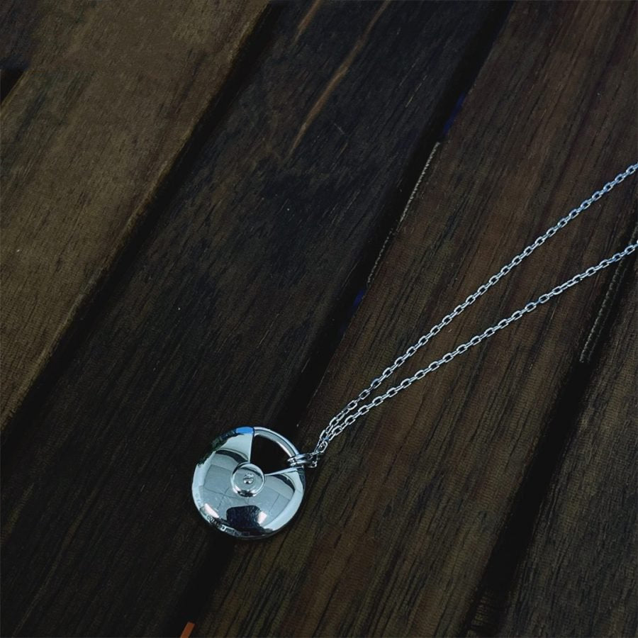 [Lumina]AMULETTE SILVER FULL DIAMOND NECKLACE