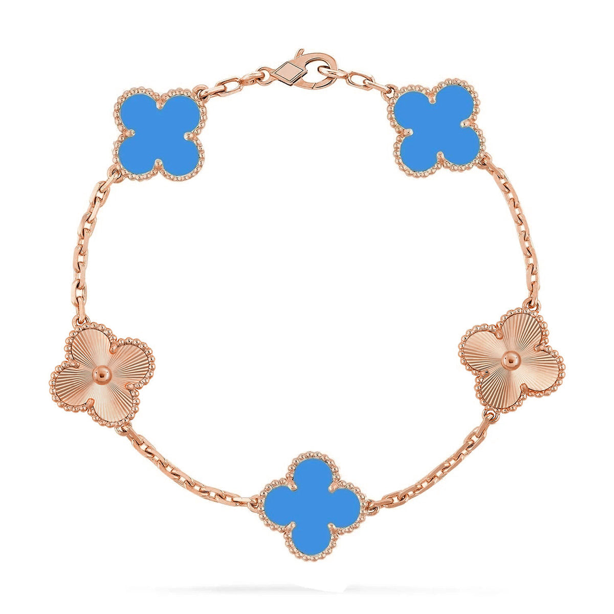 [Lumina] CLOVER 5 MOTIF BLUE AGATE BRACELET COLLECTION