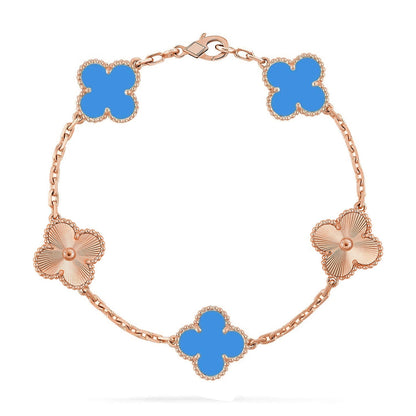 [Lumina] CLOVER 5 MOTIF BLUE AGATE BRACELET COLLECTION