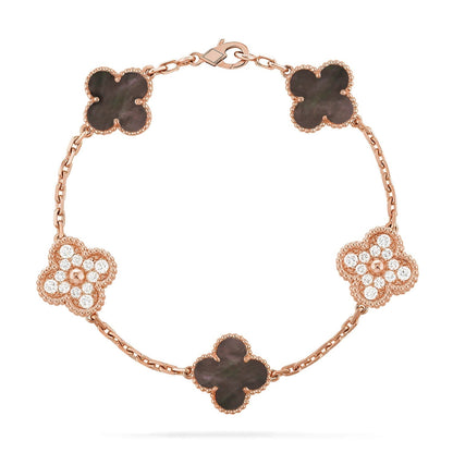 [Lumina] CLOVER 5 MOTIF GRAY MOP BRACELET COLLECTION