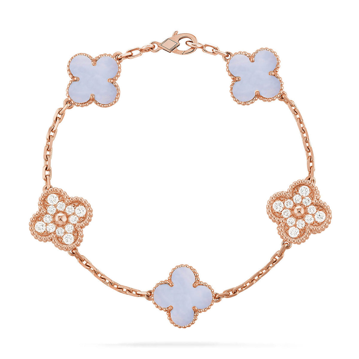 [Lumina] CLOVER 5 MOTIF PURPLE CHALCEDONY BRACELET COLLECTION