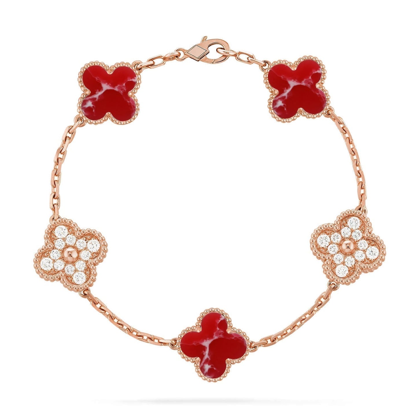 [Lumina]CLOVER 5 MOTIF RED PATTERN BRACELET COLLECTION