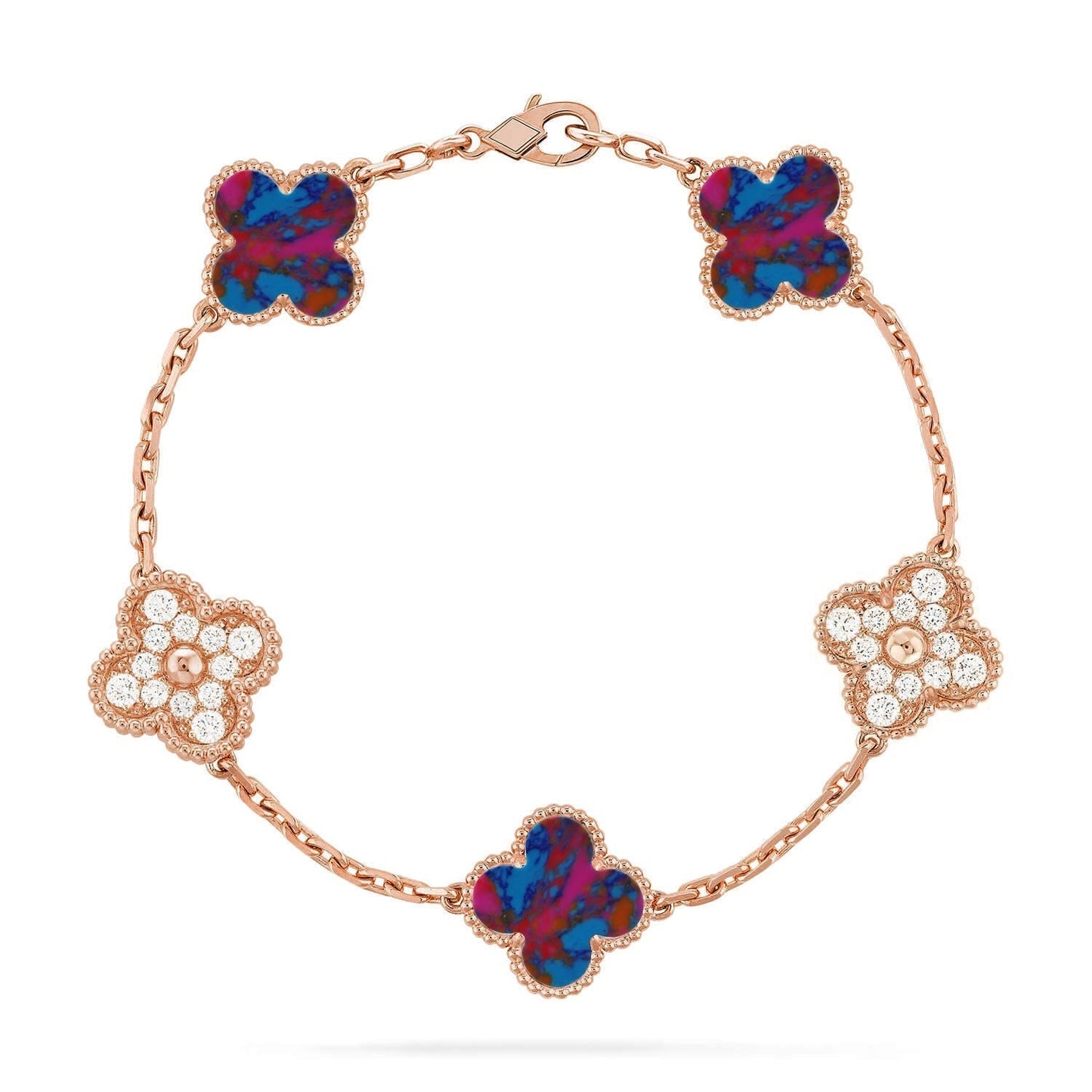 [Lumina]CLOVER 5 MOTIF COLOR GEMSTONES BRACELET COLLECTION