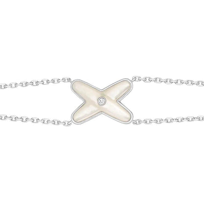 [Lumina]JEUX BRACELET WHITE MOP SILVER 1 DIAMOND