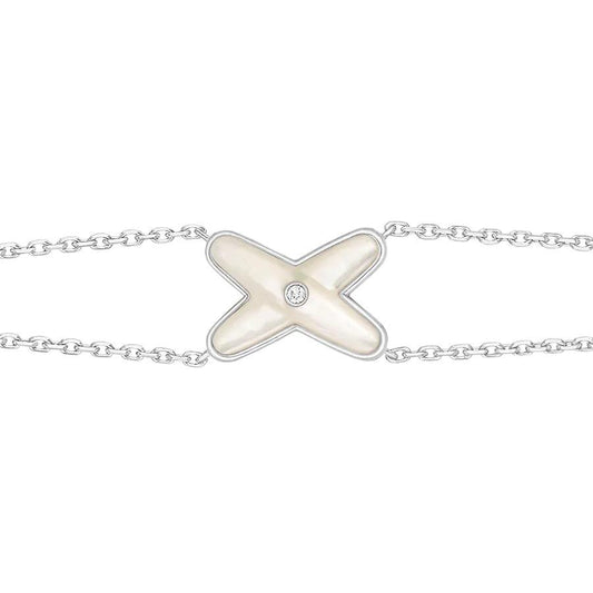 [Lumina]JEUX BRACELET WHITE MOP SILVER 1 DIAMOND