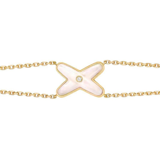 [Lumina]JEUX BRACELET WHITE MOP GOLD 1 DIAMOND