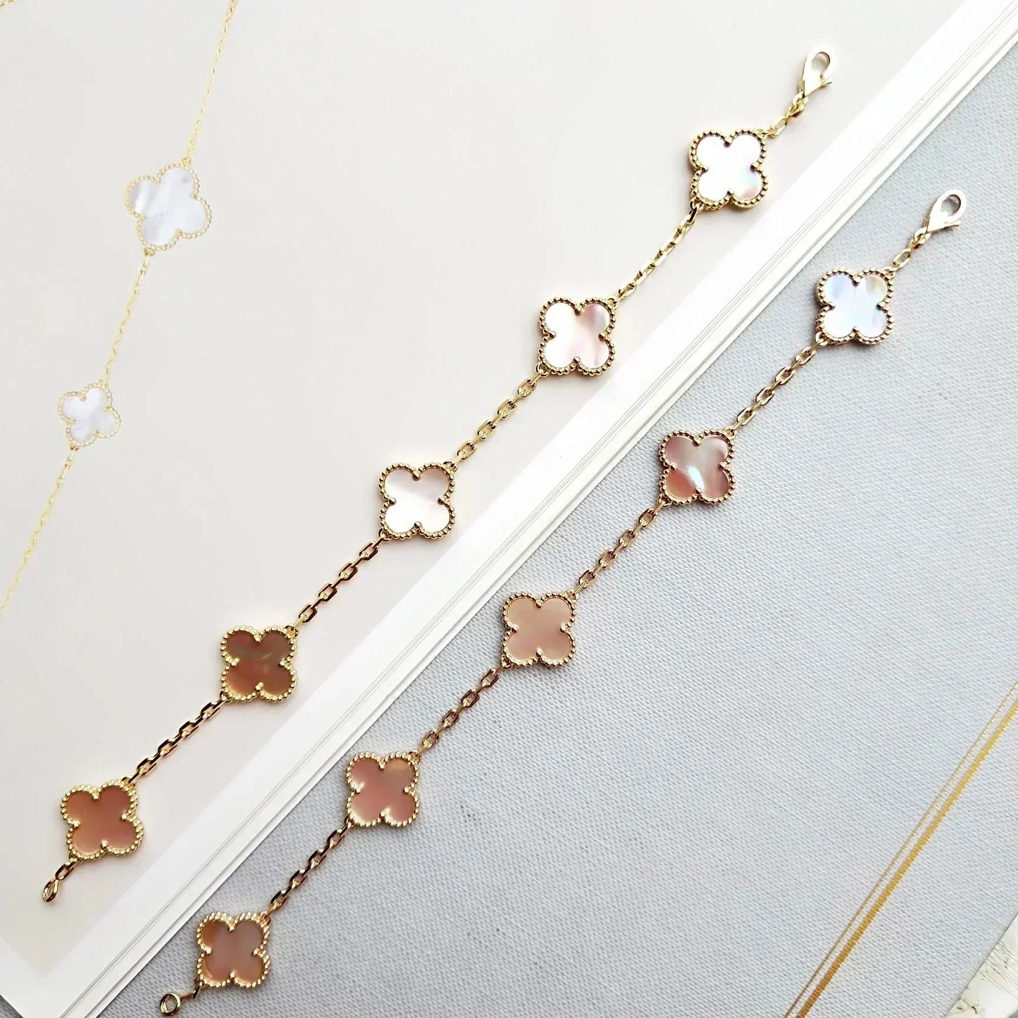 [Lumina] CLOVER 5 MOTIFS  PINK MOP BRACELET COLLECTION