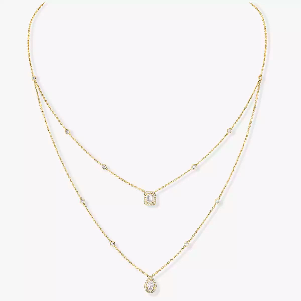 [Lumina]Diamond Necklace My Twin 2 Rows