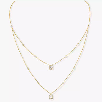 [Lumina]Diamond Necklace My Twin 2 Rows