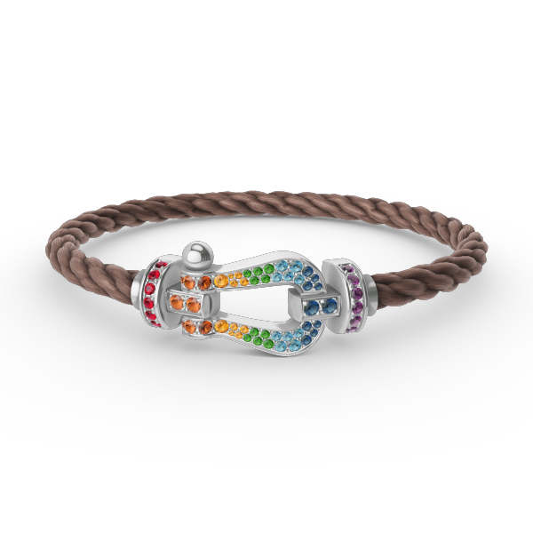 [Lumina]FORC LARGE HORSESHOE  COLORED DIAMOND BRACELET SILVER