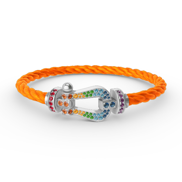 [Lumina]FORC LARGE HORSESHOE  COLORED DIAMOND BRACELET SILVER