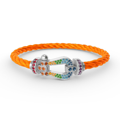 [Lumina]FORC LARGE HORSESHOE  COLORED DIAMOND BRACELET SILVER