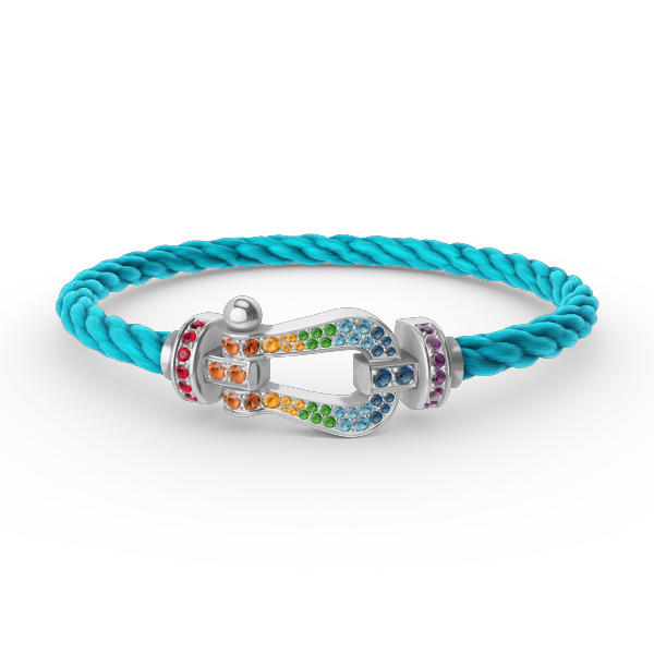 [Lumina]FORC LARGE HORSESHOE  COLORED DIAMOND BRACELET SILVER