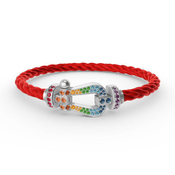 [Lumina]FORC LARGE HORSESHOE  COLORED DIAMOND BRACELET SILVER