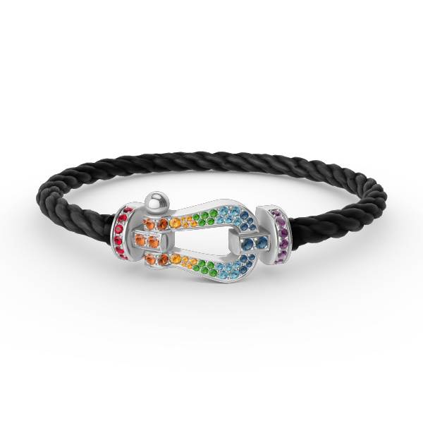 [Lumina]FORC LARGE HORSESHOE  COLORED DIAMOND BRACELET SILVER