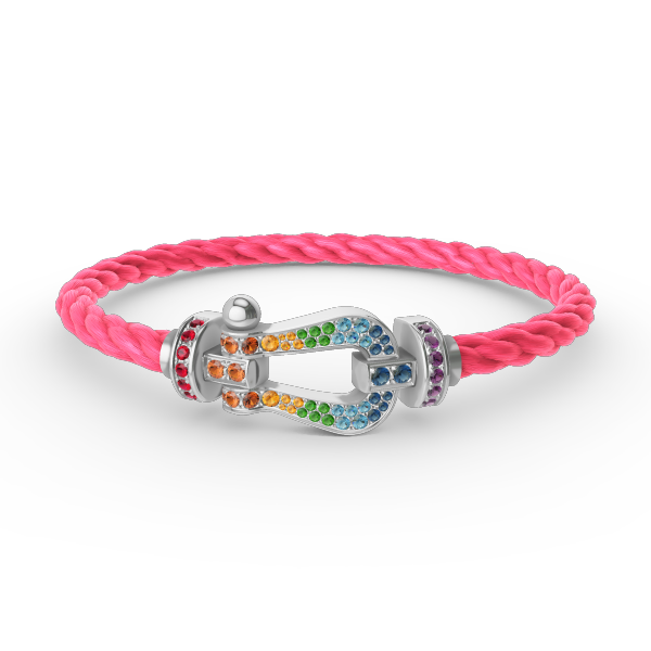 [Lumina]FORC LARGE HORSESHOE  COLORED DIAMOND BRACELET SILVER