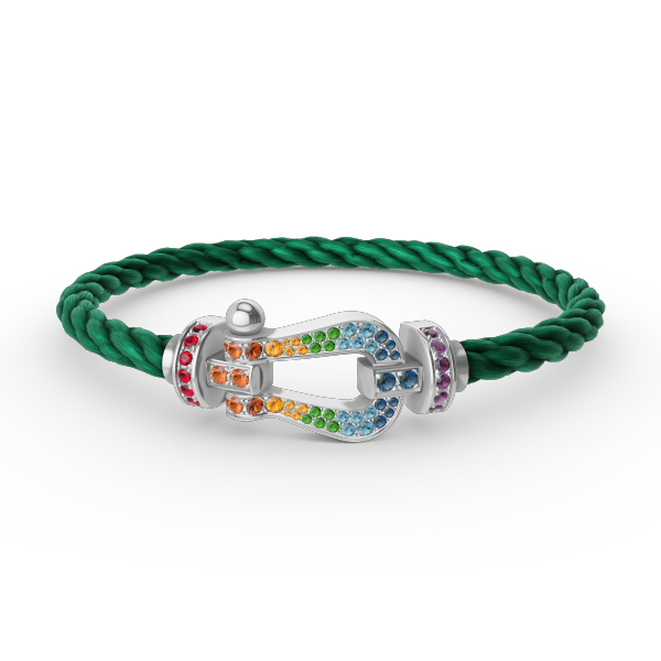 [Lumina]FORC LARGE HORSESHOE  COLORED DIAMOND BRACELET SILVER