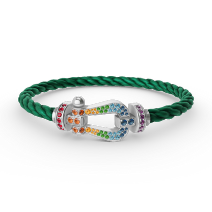 [Lumina]FORC LARGE HORSESHOE  COLORED DIAMOND BRACELET SILVER