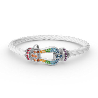 [Lumina]FORC LARGE HORSESHOE  COLORED DIAMOND BRACELET SILVER