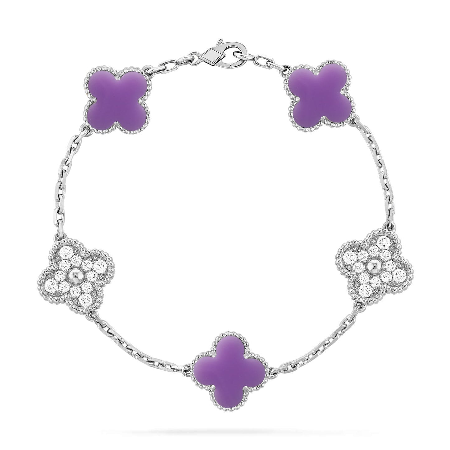 [Lumina]CLOVER 5 MOTIF LIGHT PURPLE BRACELET COLLECTION