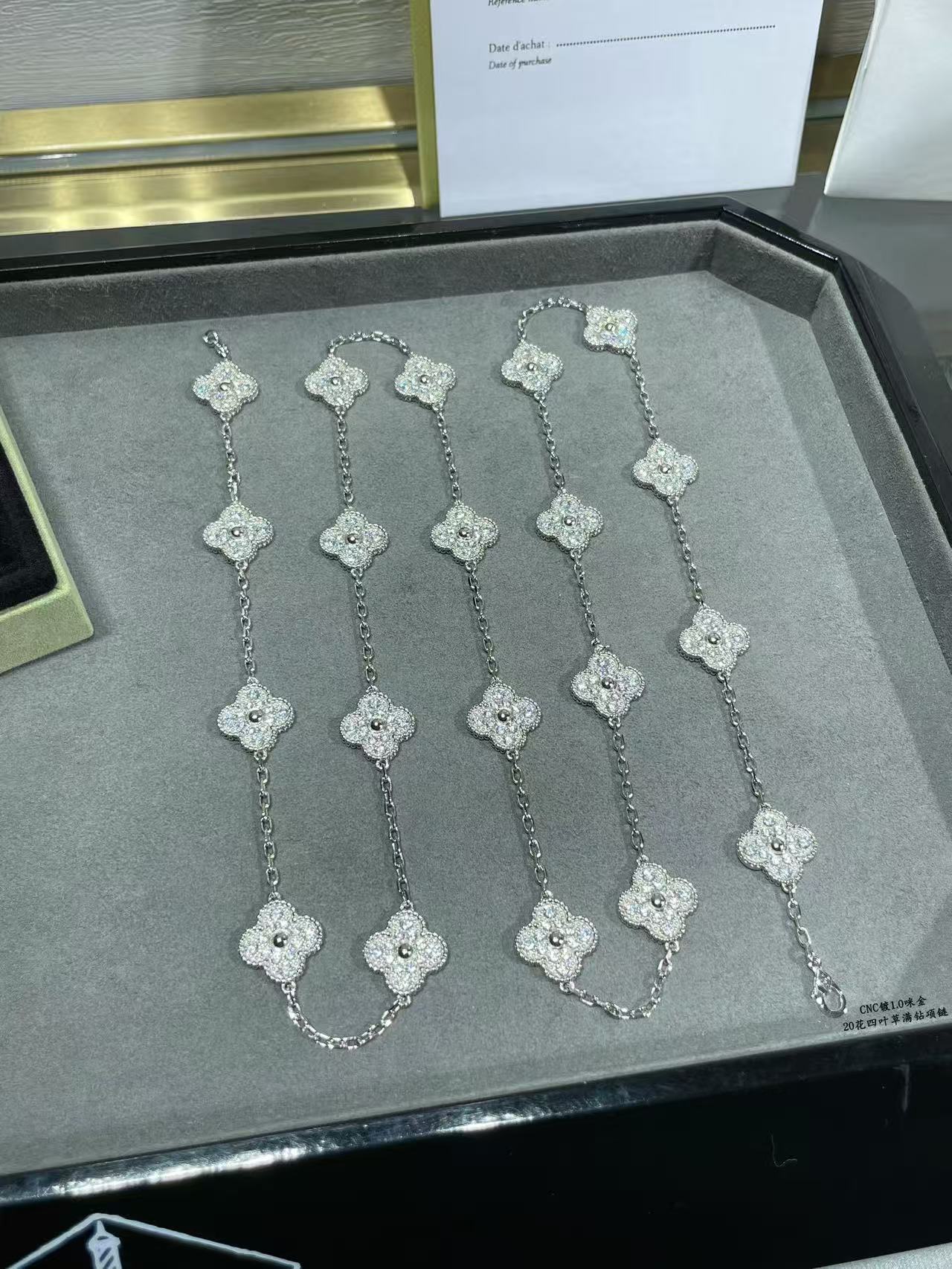 [Lumina]CLOVER 20 MOTIFS FULL-DIAMOND NECKLACE