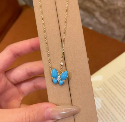 [Lumina]Turquoise Butterfly Gold Necklace