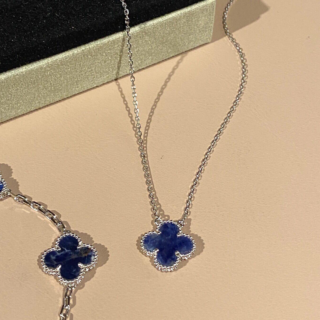[Lumina]CLOVER 15MM PIETERSITE NECKLACE SILVER