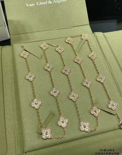 [Lumina]CLOVER 20 MOTIFS FULL-DIAMOND NECKLACE