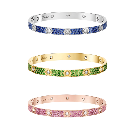 [Lumina]2026 PAVE GEMSTONE LOVE BRACELET 6.1MM 10 DIAMONDS