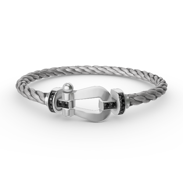 [Lumina]FORCE LARGE HORSESHOE BLACK DIAMOND BRACELET SILVER