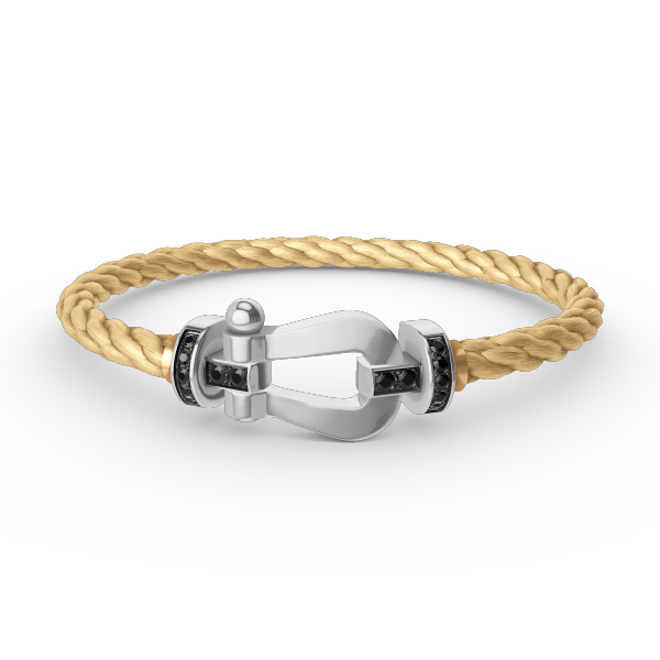 [Lumina]FORCE LARGE HORSESHOE BLACK DIAMOND BRACELET SILVER