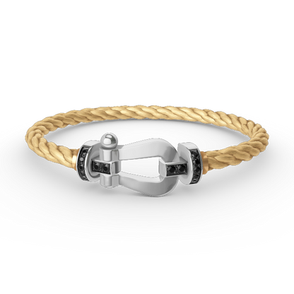 [Lumina]FORCE LARGE HORSESHOE BLACK DIAMOND BRACELET SILVER