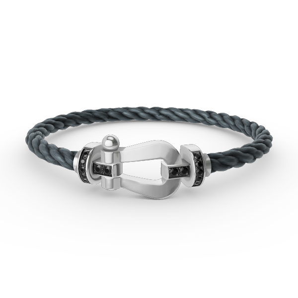 [Lumina]FORCE LARGE HORSESHOE BLACK DIAMOND BRACELET SILVER