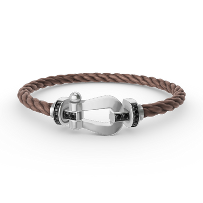 [Lumina]FORCE LARGE HORSESHOE BLACK DIAMOND BRACELET SILVER