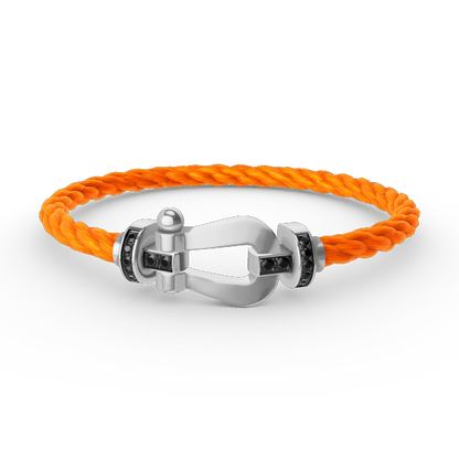[Lumina]FORCE LARGE HORSESHOE BLACK DIAMOND BRACELET SILVER