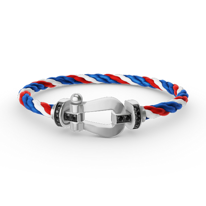 [Lumina]FORCE LARGE HORSESHOE BLACK DIAMOND BRACELET SILVER